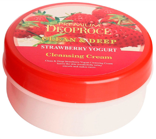 Deoproce Premium Clean & Deep Strawberry Yogurt Cleansing Cream Крем для лица очищающий с экстрактом клубники, 300 г Deoproce Premium Clean & Deep Strawberry Yogurt Cleansing Cream Крем для лица очищающий с экстрактом клубники, 300 г