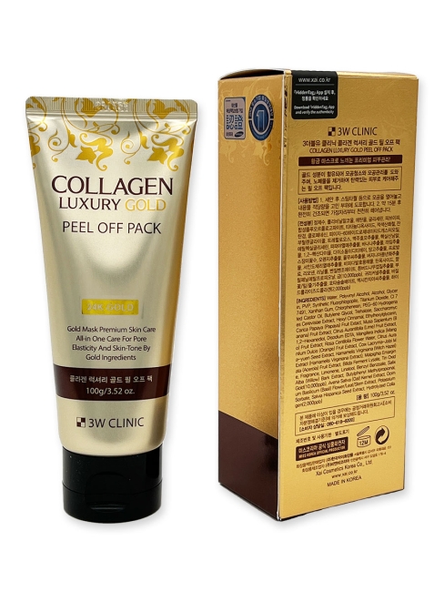 3W Clinic Маска-пленка для лица с золотом и коллагеном Collagen & Luxury Gold Peel Off Pack, 100 мл 3W Clinic Маска-пленка для лица с золотом и коллагеном Collagen & Luxury Gold Peel Off Pack, 100 мл