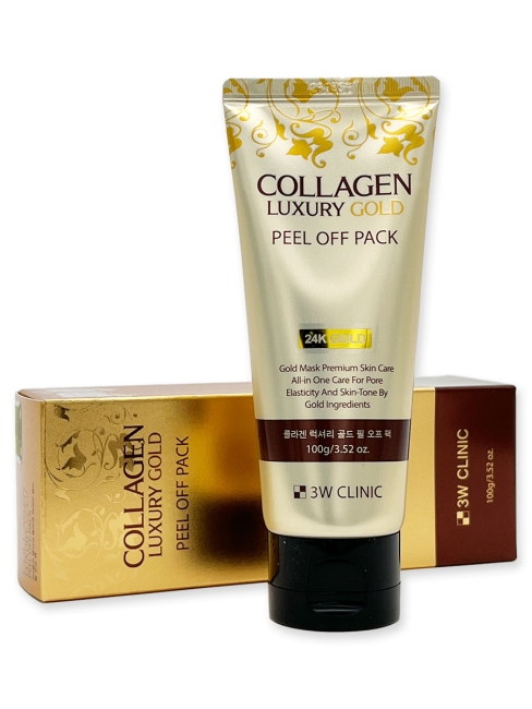 3W Clinic Маска-пленка для лица с золотом и коллагеном Collagen & Luxury Gold Peel Off Pack, 100 мл 3W Clinic Маска-пленка для лица с золотом и коллагеном Collagen & Luxury Gold Peel Off Pack, 100 мл