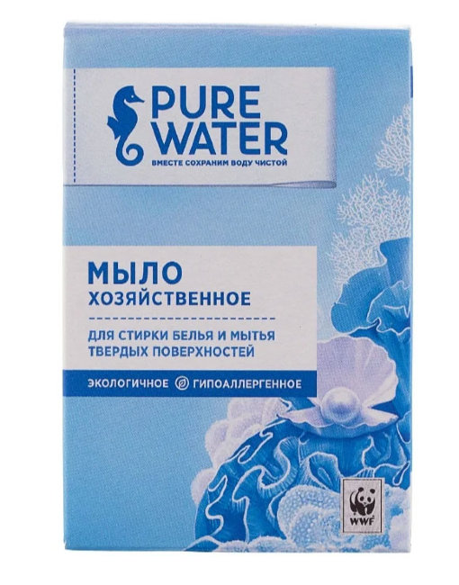 Pure Water Натуральное хозяйственное мыло, 175 г Pure Water Натуральное хозяйственное мыло, 175 г
