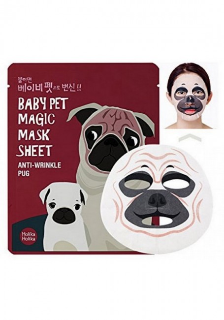 Holika Holika Baby Pet Magic Mask Sheet Anti Wrinkl Pug Маска тканевая против морщин, 22 мл Holika Holika Baby Pet Magic Mask Sheet Anti Wrinkl Pug Маска тканевая против морщин, 22 мл