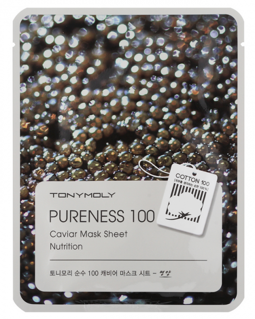 TONYMOLY Pureness 100 Caviar Mask Sheet Nutrition Подтягивающая тканевая маска с экстрактом черной икры, 21 мл TONYMOLY Pureness 100 Caviar Mask Sheet Nutrition Подтягивающая тканевая маска с экстрактом черной икры, 21 мл