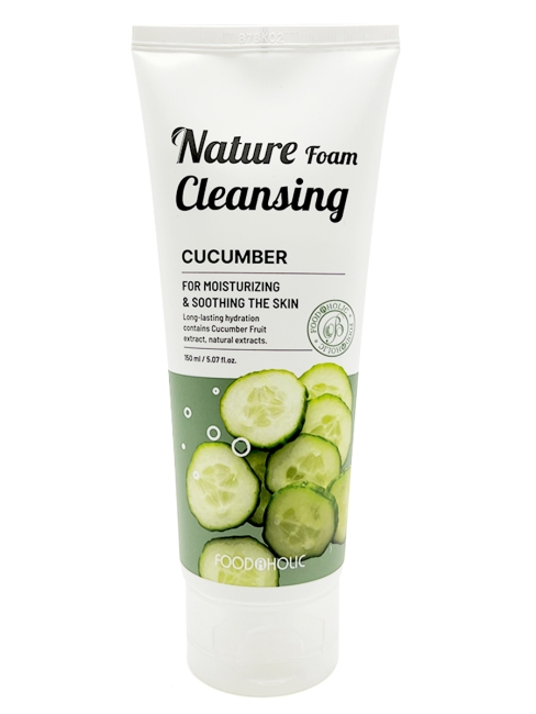 FoodaHolic Увлажняющая пенка для умывания с экстрактом огурца Nature Foam Cleansing Cucumber, 150 мл FoodaHolic Увлажняющая пенка для умывания с экстрактом огурца Nature Foam Cleansing Cucumber, 150 мл
