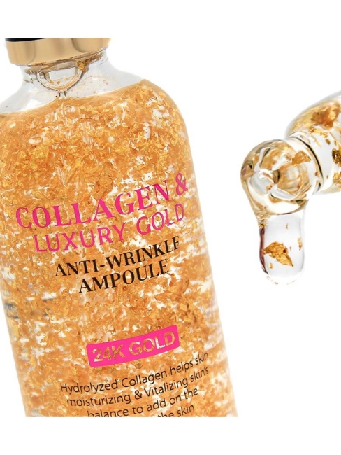 3W Clinic Сыворотка для лица с золотом и коллагеном Collagen & Luxury Gold Anti-Wrinkle Ampoule, 100 мл 3W Clinic Сыворотка для лица с золотом и коллагеном Collagen & Luxury Gold Anti-Wrinkle Ampoule, 100 мл