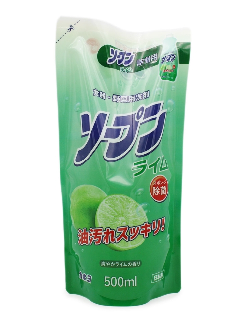 Kaneyo Средство для мытья посуды с лаймом мягкая упаковка Sopun Fresh Lime, 500 мл