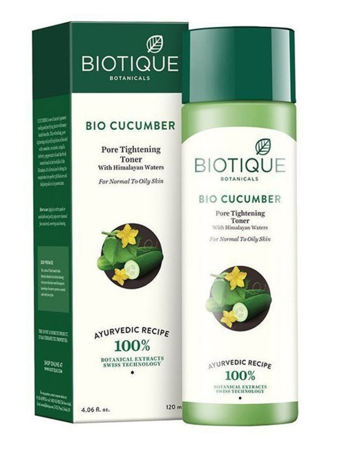 Biotique Тоник для лица очищающий с гималайской водой  Bio Cucumber Pore Tightening Toner With Himalayan Waters, 120 мл