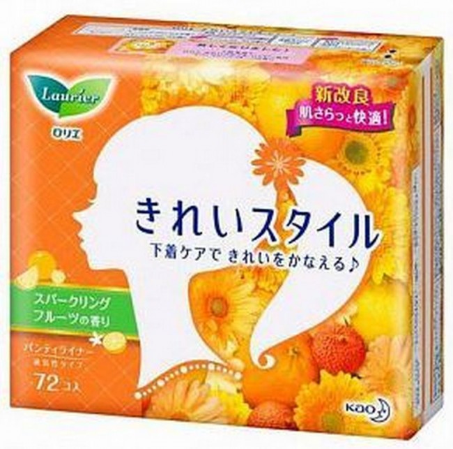 Kao Laurier Beautiful Style Ежедневные гигиенические прокладки с ароматом фруктов, 72 шт