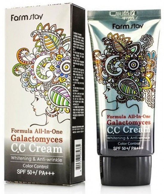 FarmStay Formula All-in-One Galactomyces CC Cream SPF50+/PA+++ Многофункциональный СС крем с ферментом галактомисис SPF50+/PA+++, 50 г