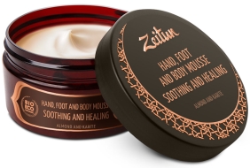 Zeitun Смягчающий восстанавливающий мусс для тела, рук и ног "Миндаль и карите", 200 мл