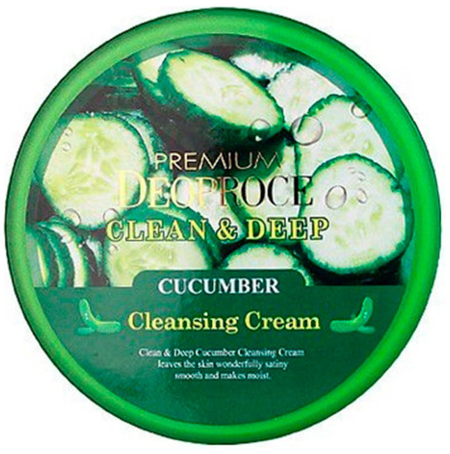 Deoproce Premium Clean & Deep Cucumber Cleansing Cream Крем для лица очищающий с экстрактом огурца, 300 г