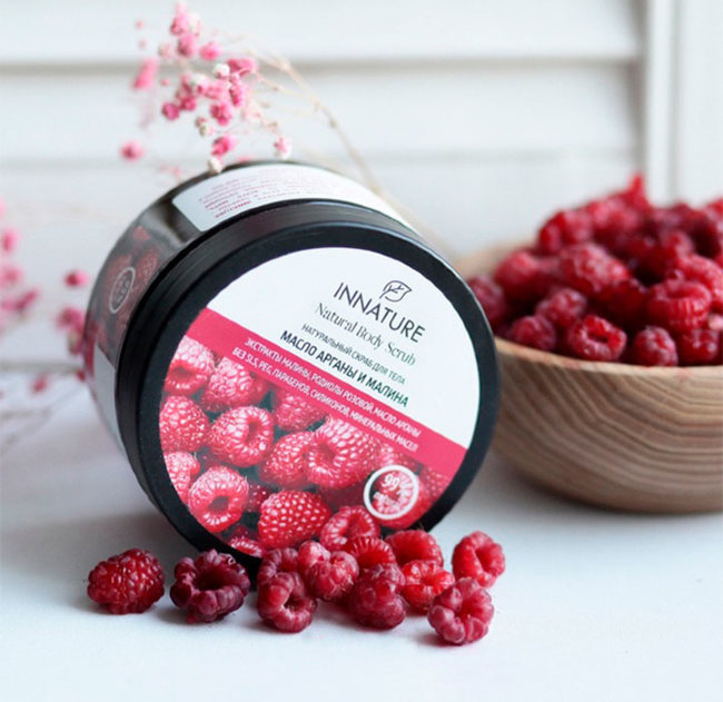 Innature Скраб для тела Масло арганы и малина, 250 мл