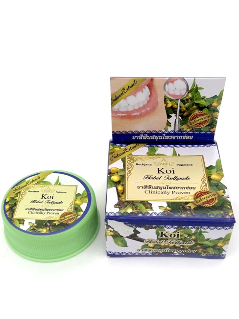 Rochjana Зубная паста отбеливающая растительная с экстрактом Кой Koi Herbal Toothpaste, 30 г