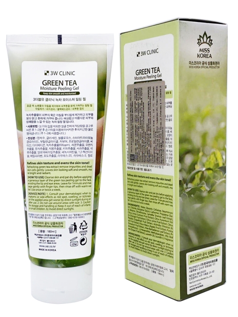 3W Clinic Пилинг скатка для лица с экстрактом зеленого чая Green Tea Moisture Peeling Gel, 180 мл 3W Clinic Пилинг скатка для лица с экстрактом зеленого чая Green Tea Moisture Peeling Gel, 180 мл
