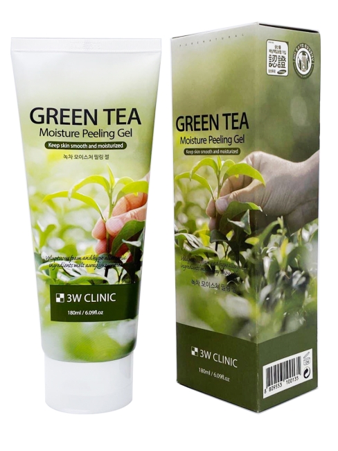 3W Clinic Пилинг скатка для лица с экстрактом зеленого чая Green Tea Moisture Peeling Gel, 180 мл 3W Clinic Пилинг скатка для лица с экстрактом зеленого чая Green Tea Moisture Peeling Gel, 180 мл