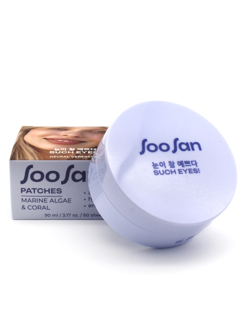 SOOSAN Патчи для глаз от отеков и мешков с экстрактом морских водорослей и кораллом Patches With Marine Algae & Coral, 60 шт SOOSAN Патчи для глаз от отеков и мешков с экстрактом морских водорослей и кораллом Patches With Marine Algae & Coral, 60 шт