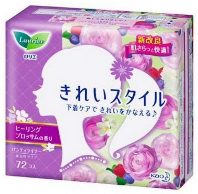 Kao Laurier Beautiful Style Ежедневные гигиенические прокладки с ароматом цветов, 72 шт Kao Laurier Beautiful Style Ежедневные гигиенические прокладки с ароматом цветов, 72 шт