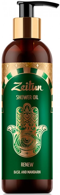 Zeitun Масло для душа "Обновление" с ароматом базилика и мандарина, 250 мл