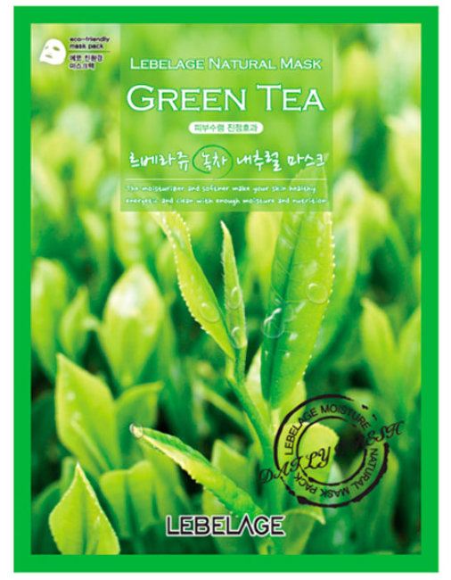 Lebelage Green Tea Natural Mask Маска тканевая с экстрактом зеленого чая, 23 мл Lebelage Green Tea Natural Mask Маска тканевая с экстрактом зеленого чая, 23 мл