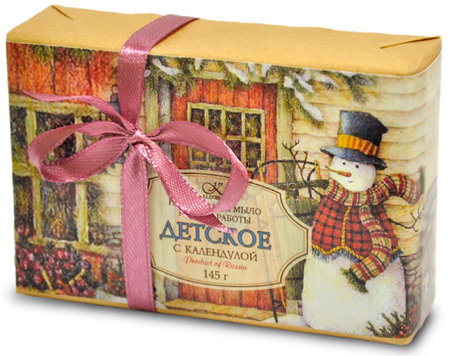 Kleona Подарочное мыло "Детское" с календулой, 140 г Kleona Подарочное мыло "Детское" с календулой, 140 г
