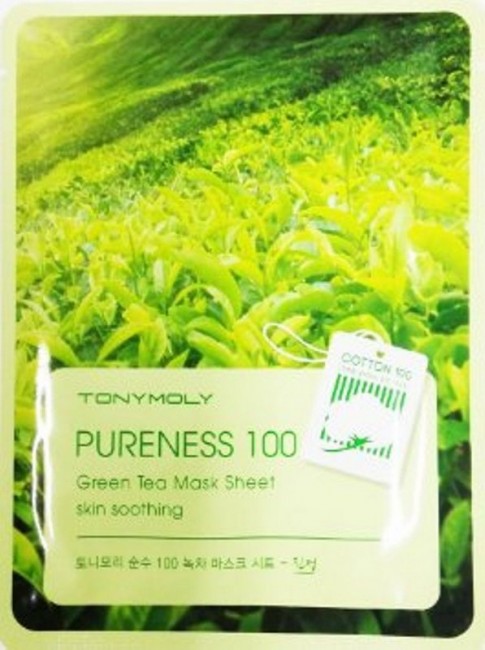 TONYMOLY Pureness 100 Green Tea Mask Sheet Успокаивающая тканевая маска с экстрактом зеленого чая, 21 мл TONYMOLY Pureness 100 Green Tea Mask Sheet Успокаивающая тканевая маска с экстрактом зеленого чая, 21 мл