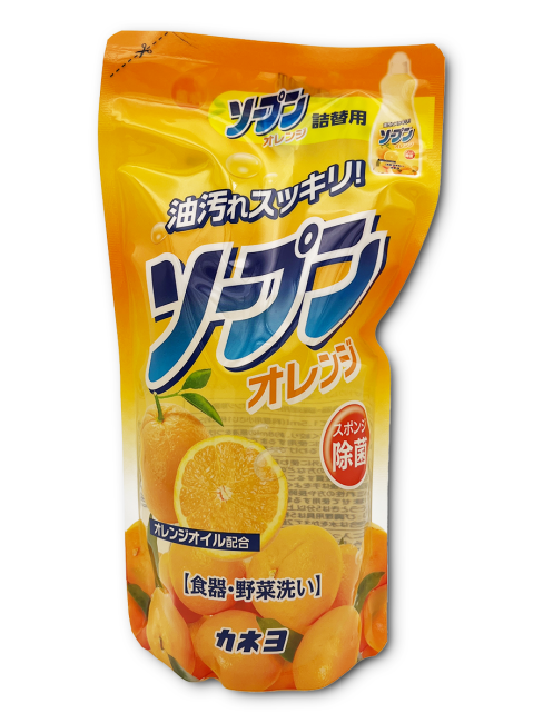 Kaneyo Средство для мытья посуды с апельсином Orange, мягкая упаковка, 500 мл