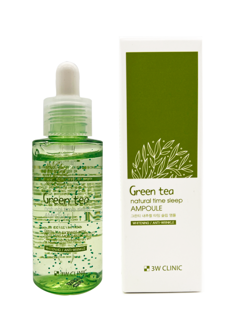 3W Clinic Ампульная ночная сыворотка с зеленым чаем Green Tea Natural Time Sleep Ampoule, 60 мл