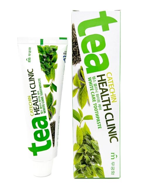 Mukunghwa Зубная паста отбеливающая с экстрактом зеленого чая Tea Catechin Health Clinic White Care Toothpaste, 100 г