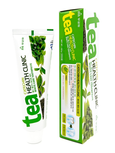 Mukunghwa Зубная паста отбеливающая с экстрактом зеленого чая Tea Catechin Health Clinic White Care Toothpaste, 100 г