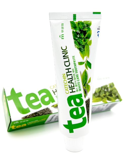 Mukunghwa Зубная паста отбеливающая с экстрактом зеленого чая Tea Catechin Health Clinic White Care Toothpaste, 100 г