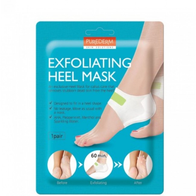 Purederm Комплект пилинг-масок для пяток Exfoliating Heel Mask, 2*18 г