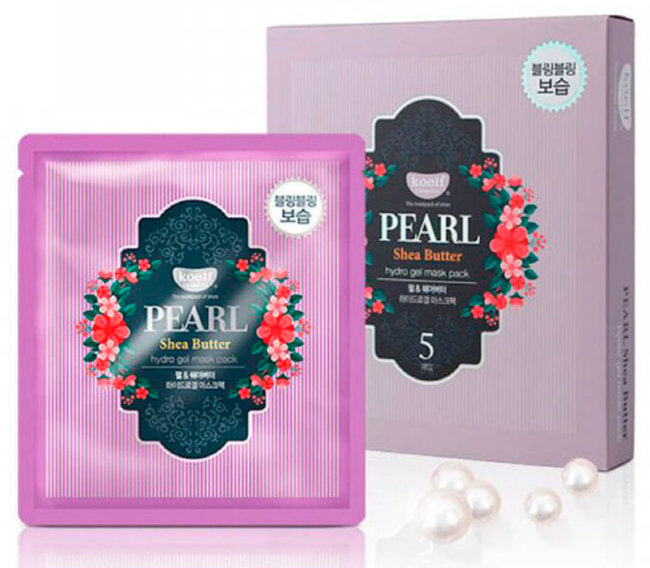 Koelf Pearl & Shea Butter Mask Гидрогелевая маска для лица с маслом ши и жемчужной пудрой, 5 шт Koelf Pearl & Shea Butter Mask Гидрогелевая маска для лица с маслом ши и жемчужной пудрой, 5 шт