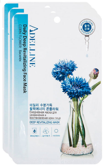 Adelline Facial Mask Corn Flower Ежедневная маска для увлажнения и восстановления кожи лица, 22 мл