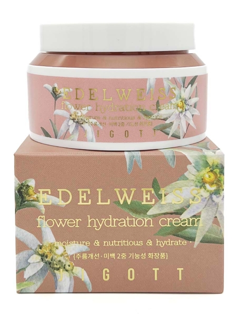 Jigott Питательный крем для лица с экстрактом Эдельвейса Edelweiss Flover Hydration Cream, 100 мл