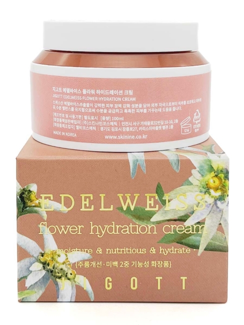 Jigott Питательный крем для лица с экстрактом Эдельвейса Edelweiss Flover Hydration Cream, 100 мл