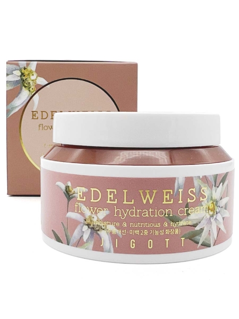 Jigott Питательный крем для лица с экстрактом Эдельвейса Edelweiss Flover Hydration Cream, 100 мл Jigott Питательный крем для лица с экстрактом Эдельвейса Edelweiss Flover Hydration Cream, 100 мл