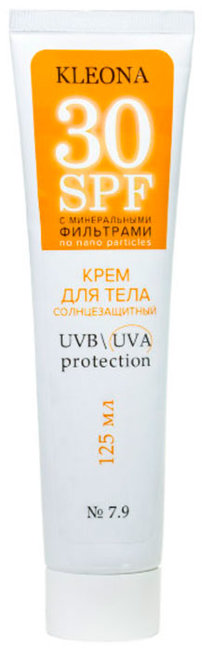 Kleona Солнцезащитный крем для тела 7.9 SPF 30, 125 мл Kleona Солнцезащитный крем для тела 7.9 SPF 30, 125 мл