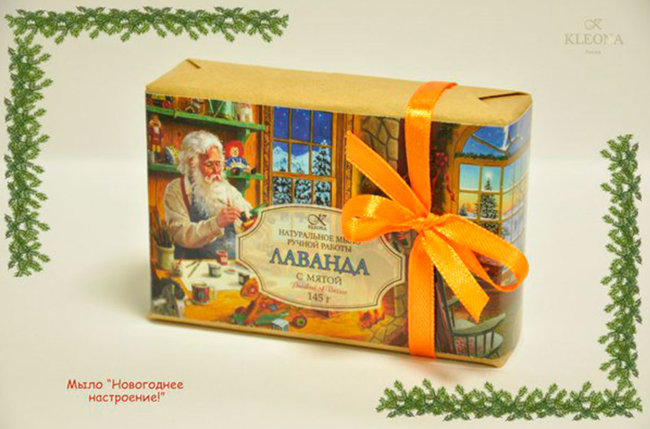 Kleona Подарочное новогоднее мыло Лаванда, 140 г Kleona Подарочное новогоднее мыло Лаванда, 140 г