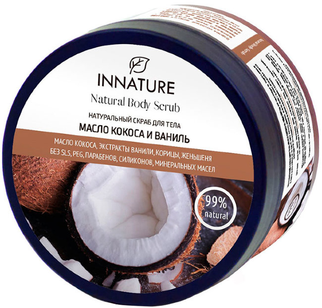 Innature Скраб для тела Масло кокоса и ваниль, 250 мл Innature Скраб для тела Масло кокоса и ваниль, 250 мл