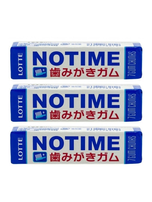 LOTTE Жевательная резинка для чистки зубов "Нотайм" ментол, комплект из 3 пачек NOTIME Chewing Gum, 3*30 г LOTTE Жевательная резинка для чистки зубов "Нотайм" ментол, комплект из 3 пачек NOTIME Chewing Gum, 3*30 г