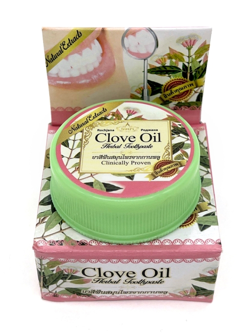 Rochjana Зубная паста отбеливающая растительная с маслом гвоздики Clove Oil Herbal Toothpaste, 30 г