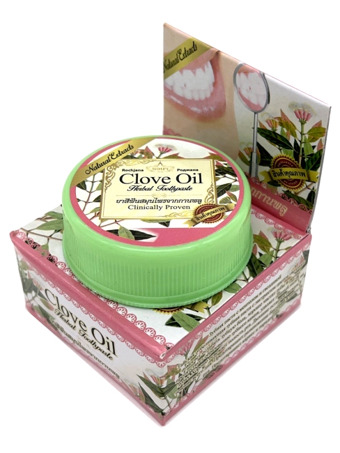Rochjana Зубная паста отбеливающая растительная с маслом гвоздики Clove Oil Herbal Toothpaste, 30 г