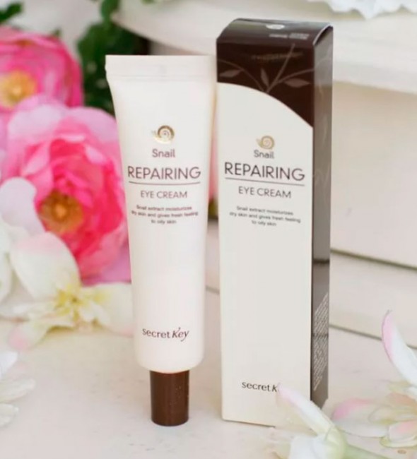 Secret Key Snail Repairing Eye Cream Крем для кожи вокруг глаз с муцином улитки, 30 мл Secret Key Snail Repairing Eye Cream Крем для кожи вокруг глаз с муцином улитки, 30 мл