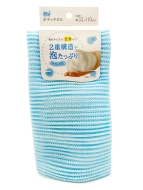 Lec Мочалка для тела женская особо мягкая голубая 32*110 см, 1 шт