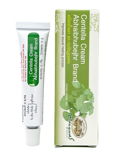 Abhaibhubejhr Натуральный ранозаживляющий крем с Центеллой Азиатской против шрамов, растяжек Centella Cream, 10 г Abhaibhubejhr Натуральный ранозаживляющий крем с Центеллой Азиатской против шрамов, растяжек Centella Cream, 10 г