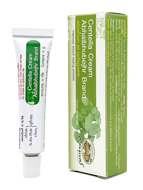 Abhaibhubejhr Натуральный ранозаживляющий крем с Центеллой Азиатской против шрамов, растяжек Centella Cream, 10 г Abhaibhubejhr Натуральный ранозаживляющий крем с Центеллой Азиатской против шрамов, растяжек Centella Cream, 10 г