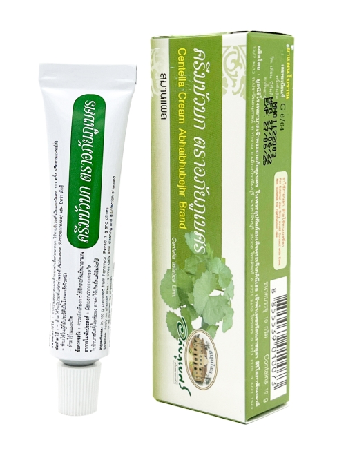 Abhaibhubejhr Натуральный ранозаживляющий крем с Центеллой Азиатской против шрамов, растяжек Centella Cream, 10 г Abhaibhubejhr Натуральный ранозаживляющий крем с Центеллой Азиатской против шрамов, растяжек Centella Cream, 10 г