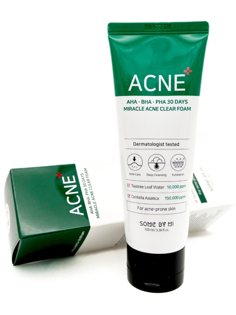 Some By Mi Очищающая пенка для проблемной кожи с кислотами AHA-BHA-PHA 30 Days Miracle Acne Clear Foam, 100 мл