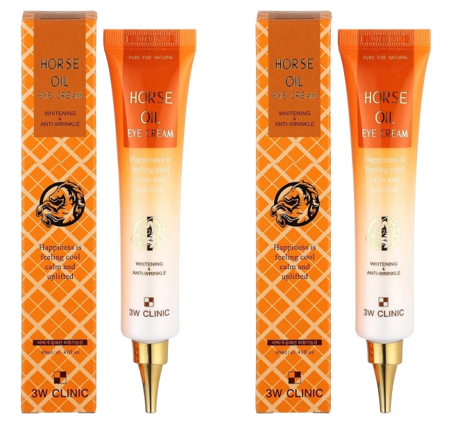 3W Clinic Комплект питательных кремов для век с лошадиным жиром Horse Oil Eye Cream, 2 шт*40 мл 3W Clinic Комплект питательных кремов для век с лошадиным жиром Horse Oil Eye Cream, 2 шт*40 мл