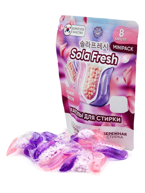 Sola Fresh Капсулы для стирки всех видов белья c ароматом цветов, 8 шт