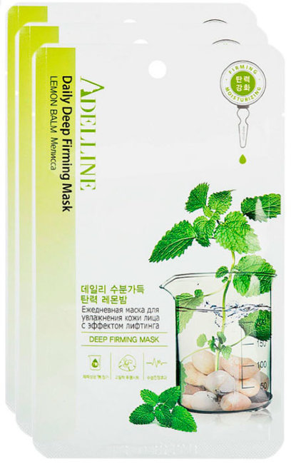 Adelline Facial Mask Lemon Balm Ежедневная маска для увлажнения кожи лица с эффектом лифтинга, 22 мл